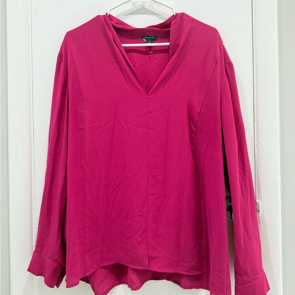Ann Taylor Pink Long Sleeve Blouse